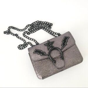 Steve Madden Black Crossbody Bag with Glamorous Sparkle